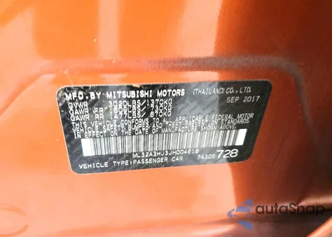 2018 Mitsubishi Mirage Es z USA, uszkodzony, nr VIN ML32A3HJ3JH004618